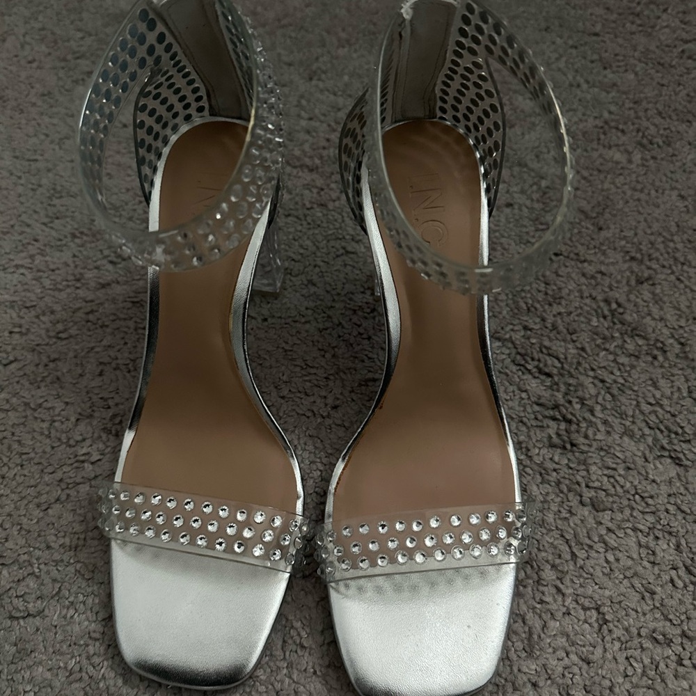INC International Concepts Silver Studded Heels